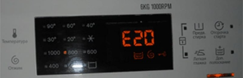 Kód chyby E20 v pračce Electrolux
