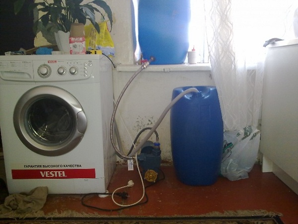 Připojení pračky bez tekoucí vody
