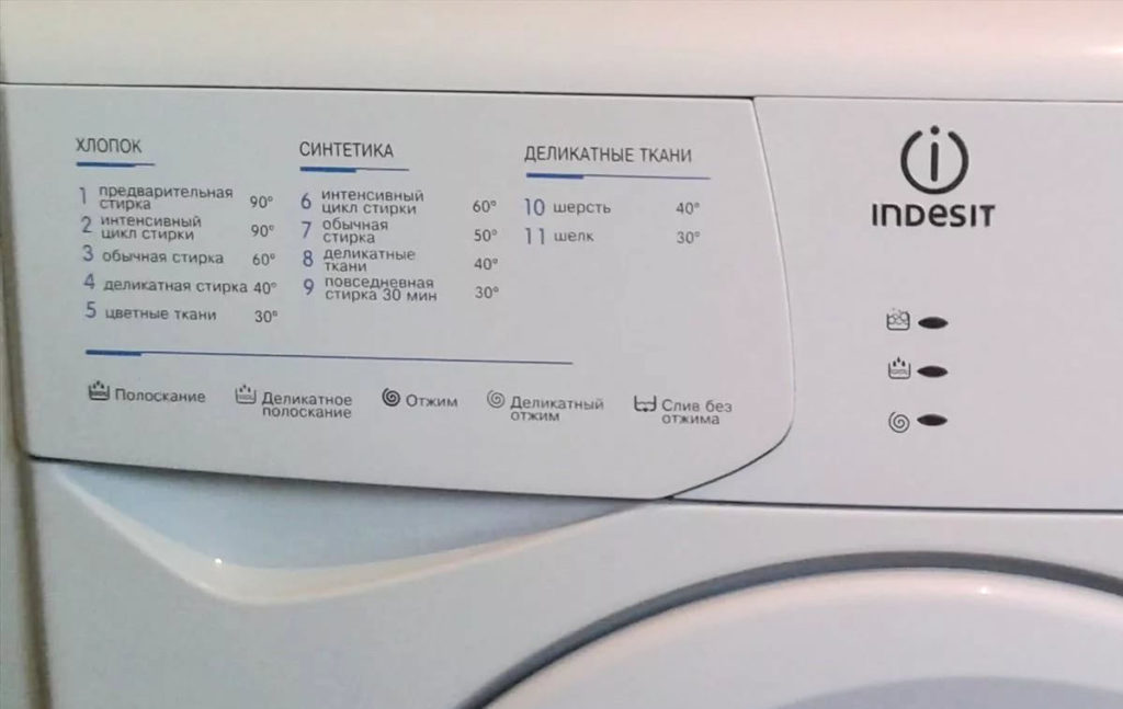 Indesit WIUN 102 mycích programů