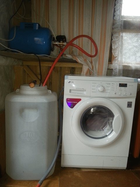 Automatická pračka v zemi bez tekoucí vody