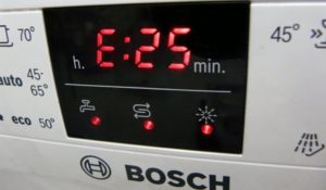 Chyba E25 v myčce nádobí Bosch
